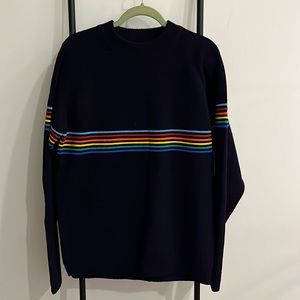 Vintage Silton California sweater blue round neck long sleeve knit men size LT